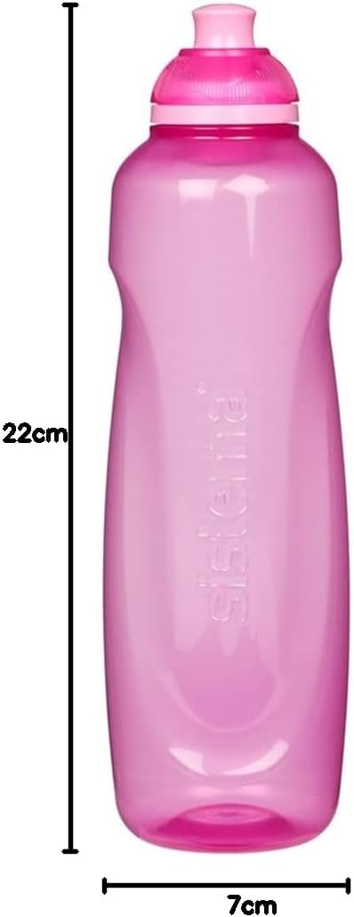 Sistema Helix Bottle in Polypropylene, Easy Grip, Portable and Durable Water Bottle, Assorted Colors, 600ml