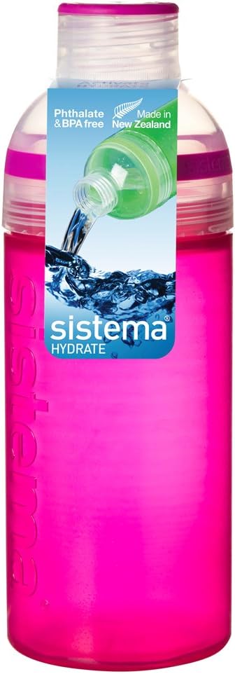Sistema Trio Bottle, Lightweight, Hydration, LeakProof, Reusable water Bottle, Asstorted colors, 1 Piece - 580ml