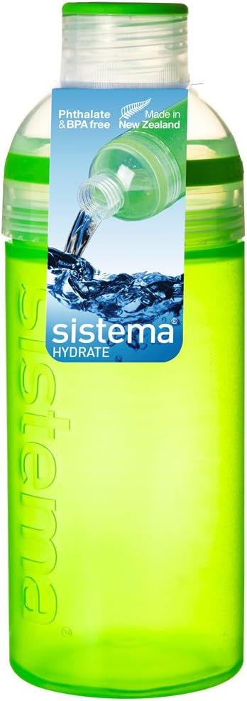 Sistema Trio Bottle, Lightweight, Hydration, LeakProof, Reusable water Bottle, Asstorted colors, 1 Piece - 580ml