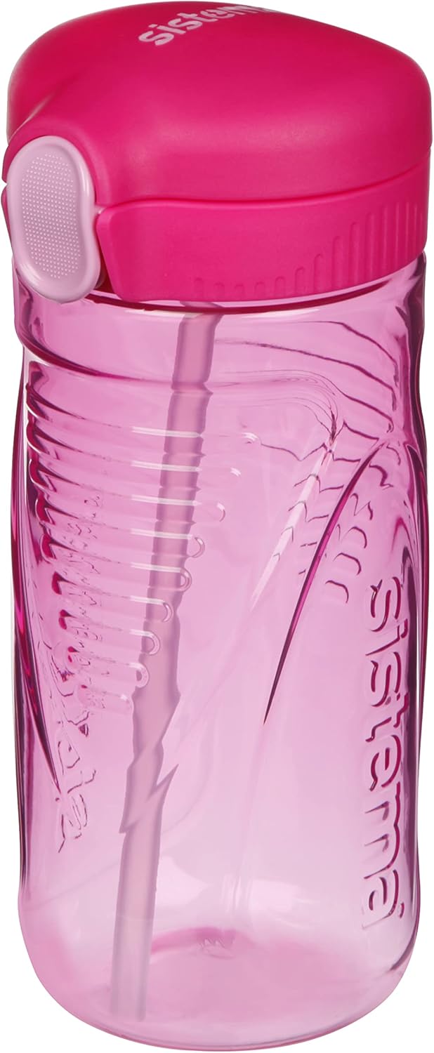 Sistema Hydrate Quick Flip Water Bottle | 520 ml | BPA Free Water Bottle with Straw | Recyclable with TerraCycle®| Assorted Colours
