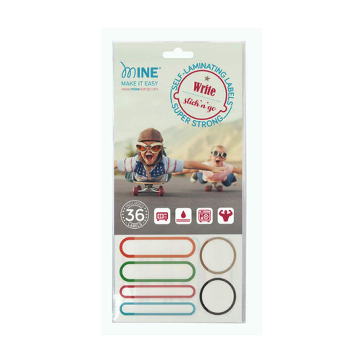 Mine Stamp Write & Iron Labels - Customizable, Durable, Fabric-Friendly, Iron-On Labels, Laundry Safe, Multi-Purpose, Ideal for Clothes and Books