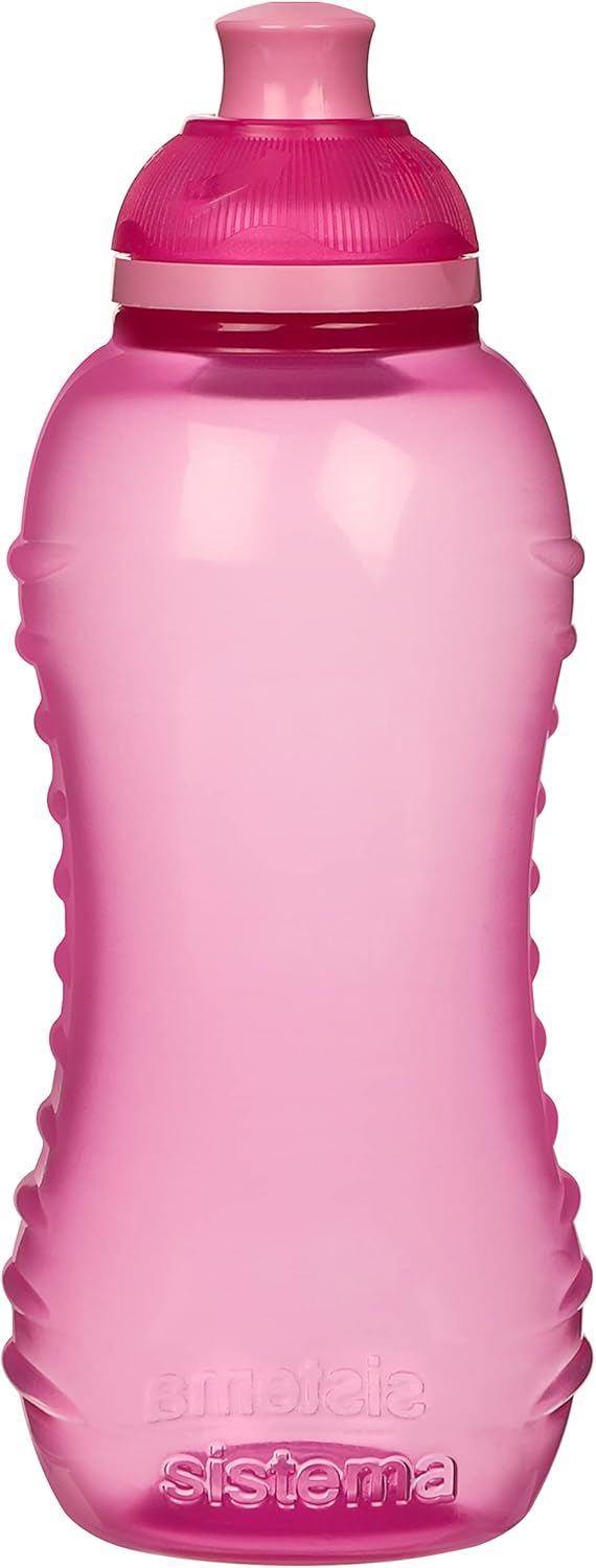 Sistema Twist 'n' Sip Squeeze Kids Water Bottle, Leakproof Water Bottle, 330 ml, BPA-Free, Assorted Colours