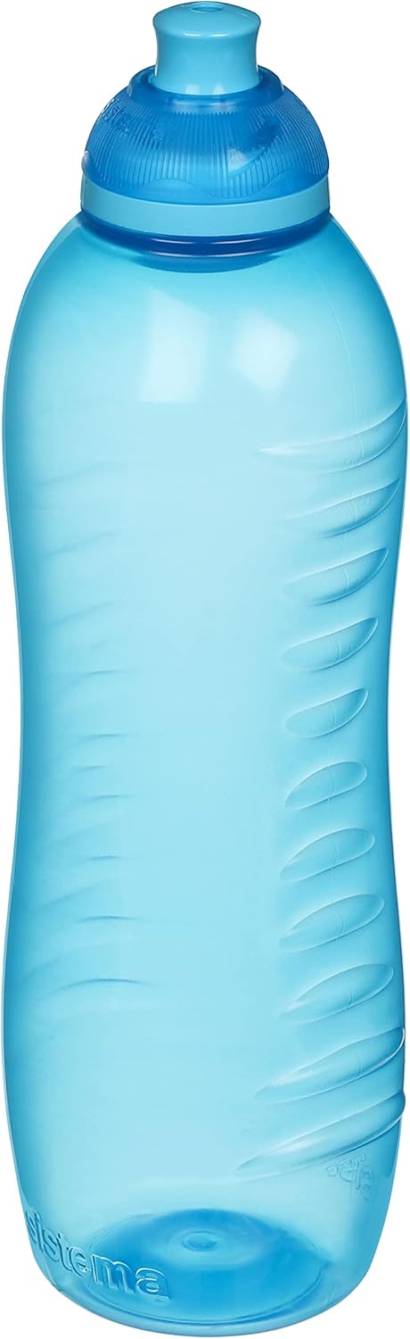Sistema Twist 'n' Sip Squeeze Sports Water Bottle | Leakproof 620 ml BPA-Free Assorted Colours