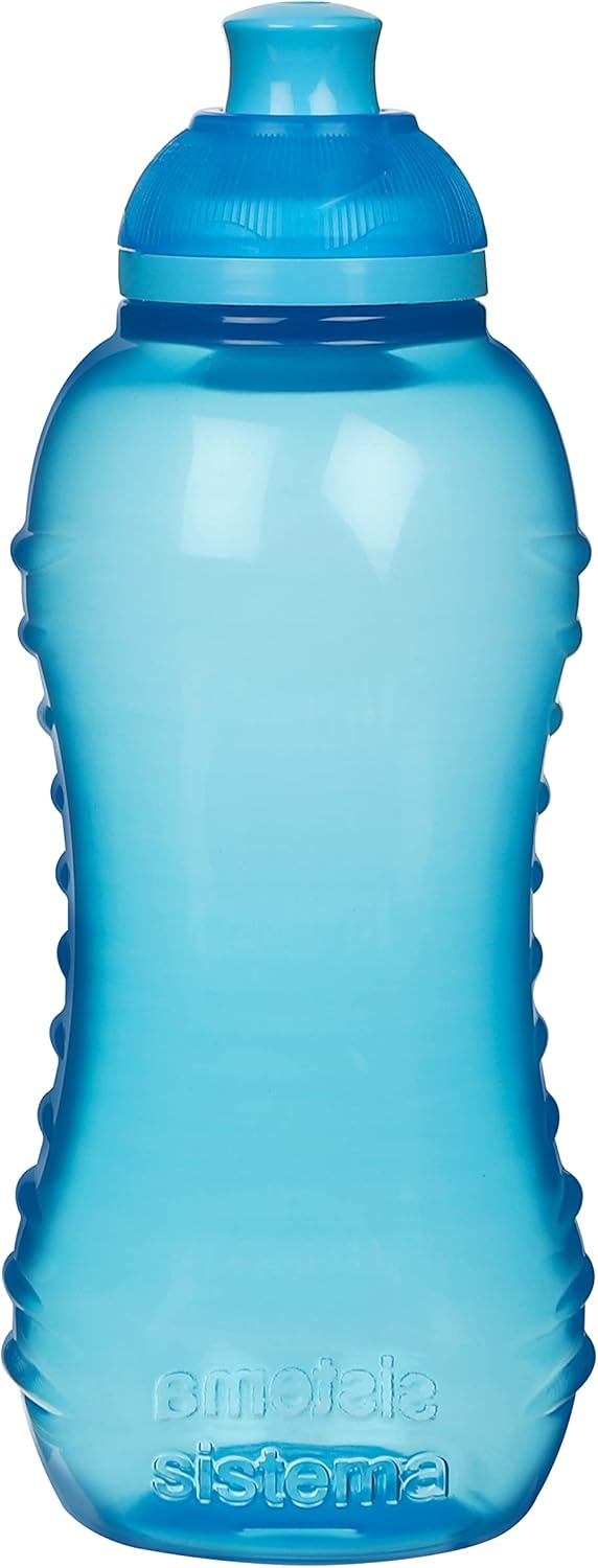Sistema Twist 'n' Sip Squeeze Kids Water Bottle, Leakproof Water Bottle, 330 ml, BPA-Free, Assorted Colours