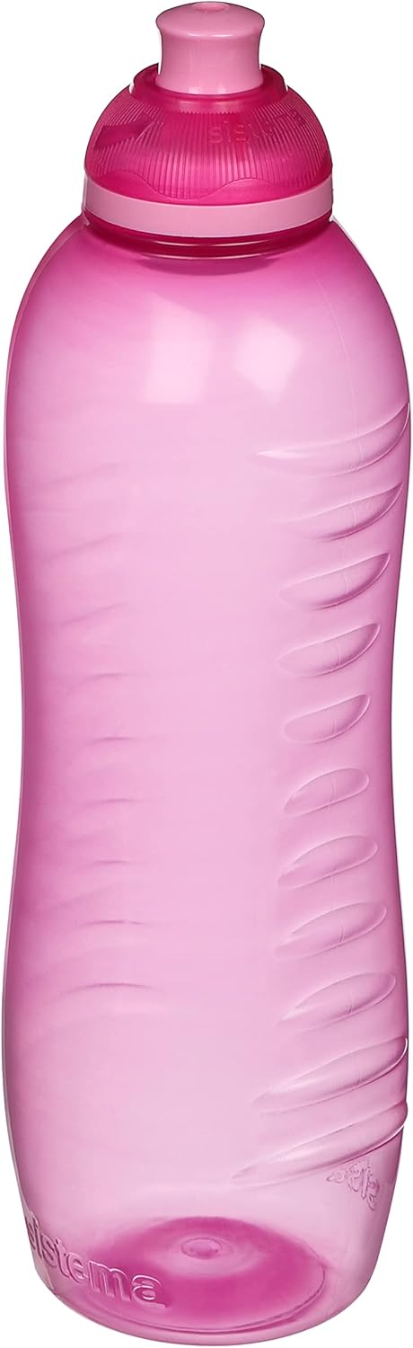 Sistema Twist 'n' Sip Squeeze Sports Water Bottle | Leakproof 620 ml BPA-Free Assorted Colours