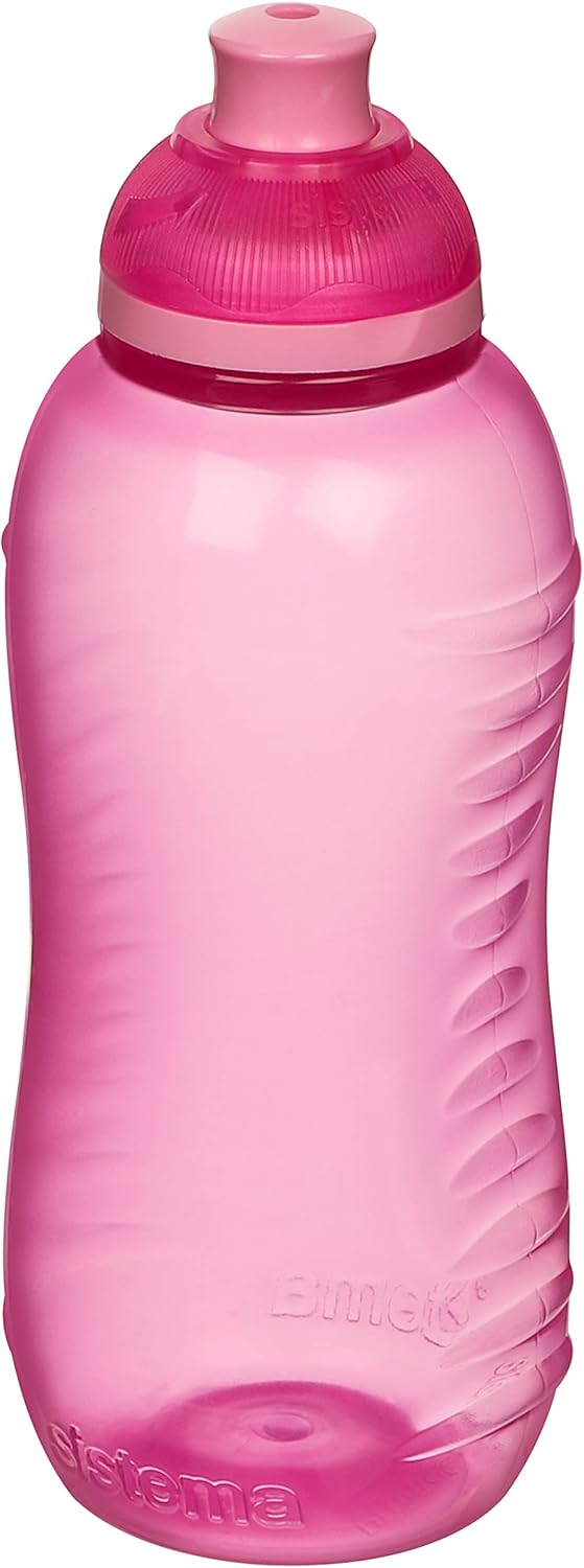 Sistema Twist 'n' Sip Squeeze Kids Water Bottle, Leakproof Water Bottle, 330 ml, BPA-Free, Assorted Colours