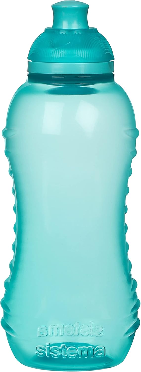 Sistema Twist 'n' Sip Squeeze Kids Water Bottle, Leakproof Water Bottle, 330 ml, BPA-Free, Assorted Colours
