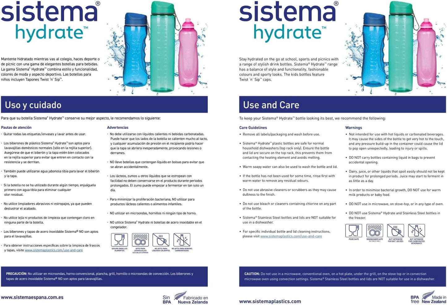 Sistema Twist 'n' Sip Squeeze Kids Water Bottle, Leakproof Water Bottle, 330 ml, BPA-Free, Assorted Colours