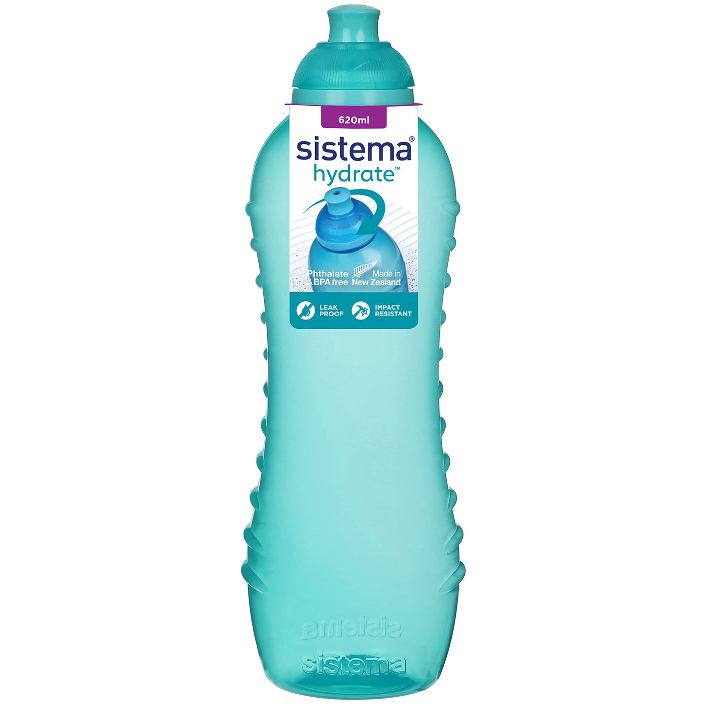 Sistema Twist 'n' Sip Squeeze Sports Water Bottle | Leakproof 620 ml BPA-Free Assorted Colours