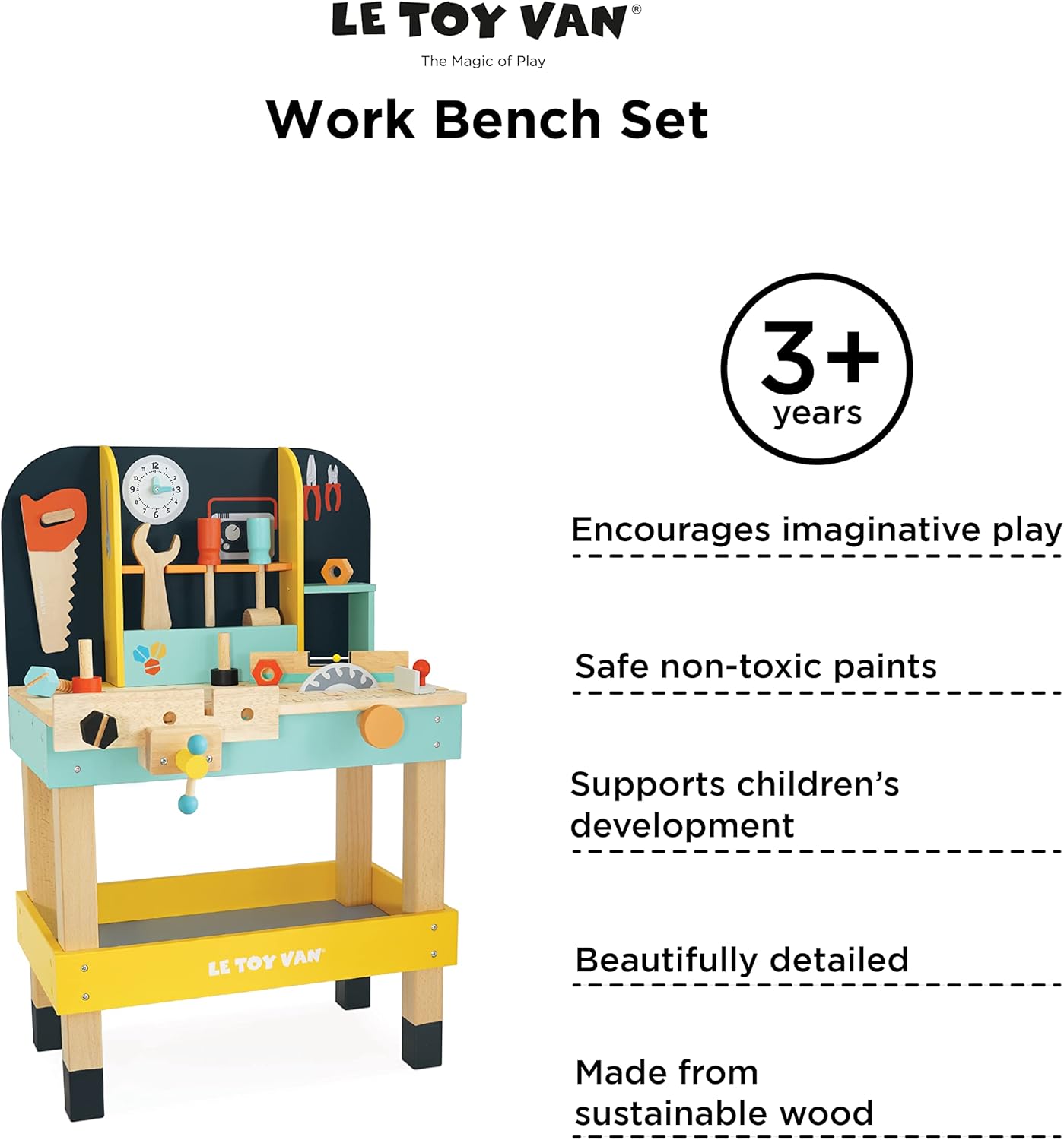 Le Toy Van Alex’s Toy Work Bench 11 Accessories