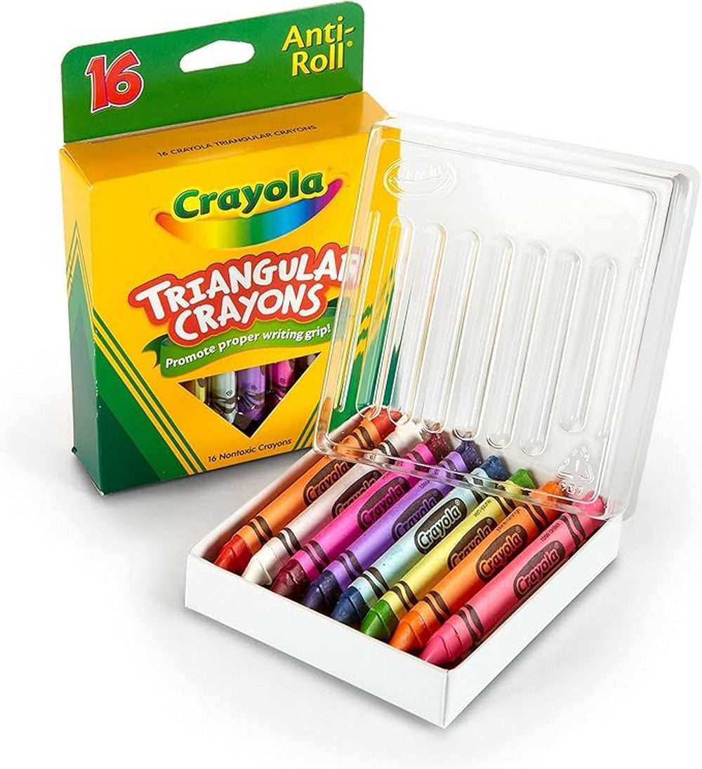 Crayola 16-Count Triangular Crayons - Vibrant Colors, Easy to Grip, Art Supplies, Creative Projects, Classroom Essentials, Ergonomic Design