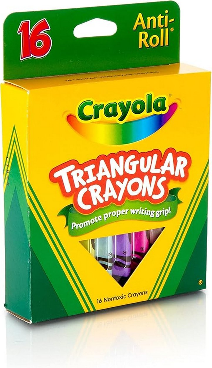 Crayola 16-Count Triangular Crayons - Vibrant Colors, Easy to Grip, Art Supplies, Creative Projects, Classroom Essentials, Ergonomic Design