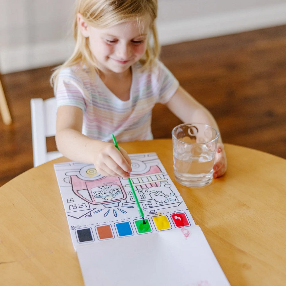 Melissa & Doug Paint with Water – Vehicles Theme, Easy Watercolor Painting Set for Kids, Non-Toxic, Creative Art Activity, Fun for Ages 3+