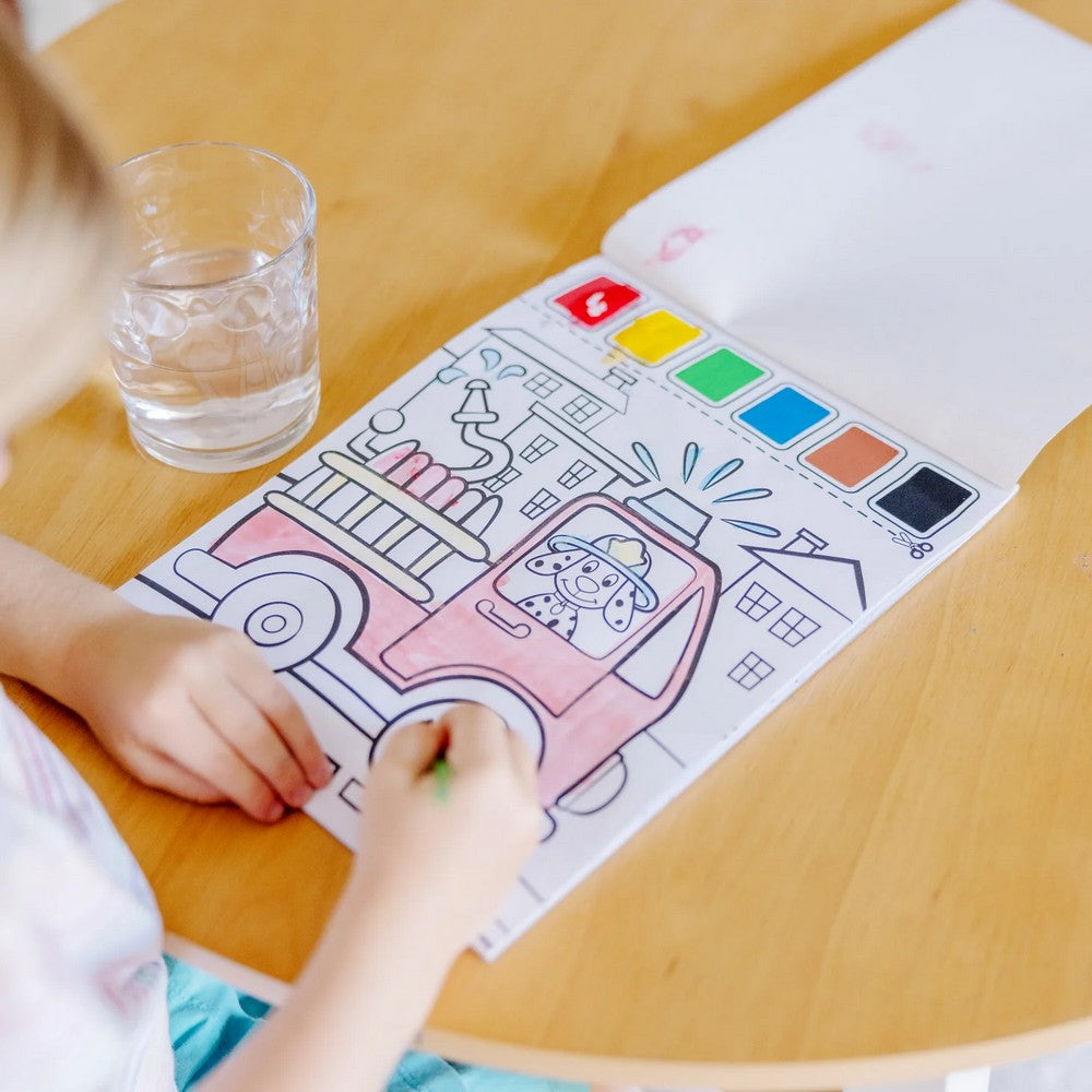Melissa & Doug Paint with Water – Vehicles Theme, Easy Watercolor Painting Set for Kids, Non-Toxic, Creative Art Activity, Fun for Ages 3+