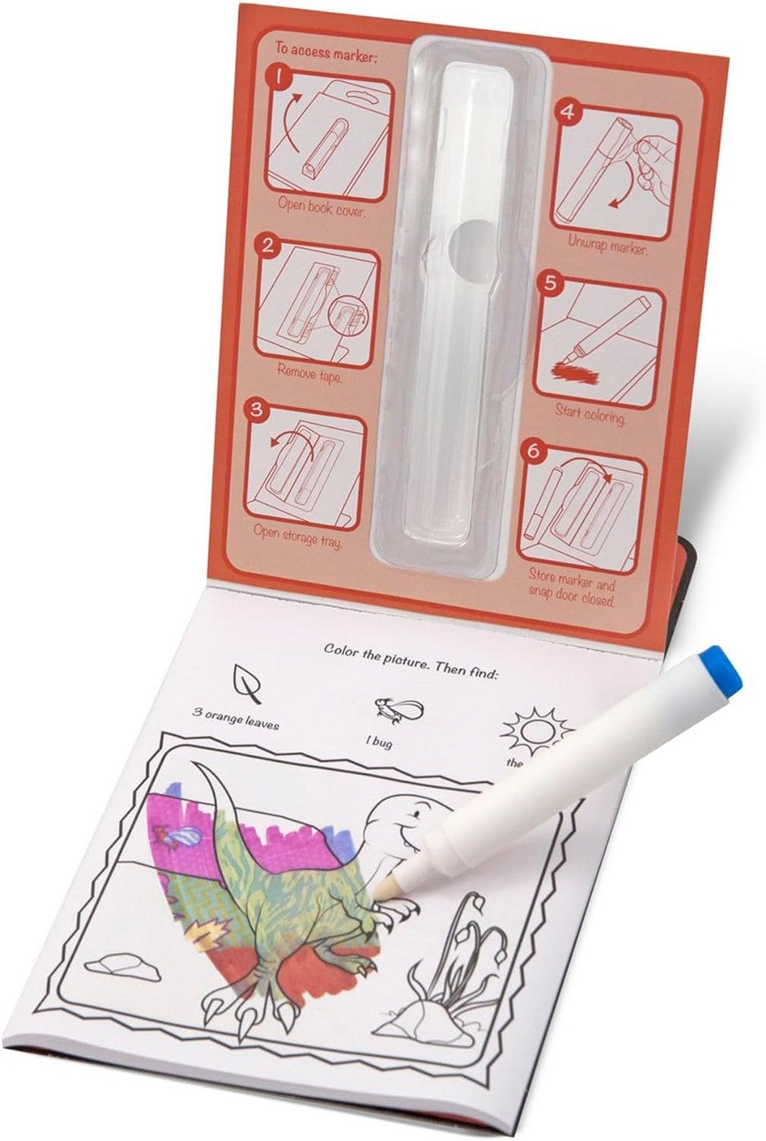 Melissa & Doug ColorBlast – Dinosaur-Themed Pictures with Built-In Pen, Mess-Free Color Pad for Kids, Creative Fun, Ideal for Ages 3+