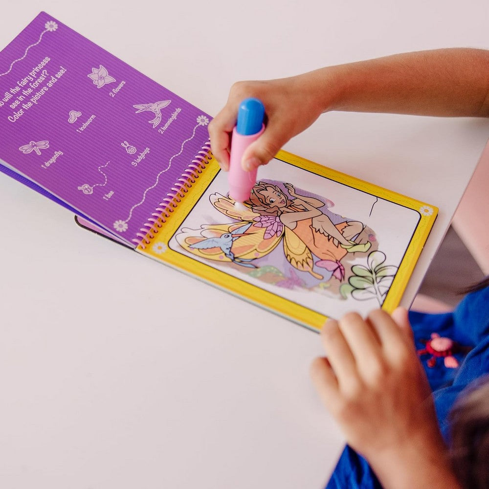 Melissa & Doug Water WOW – Fairy Tale Theme, 4 Reusable Water Reveal Activity Board for Kids with Refillable Water pen, Ideal for Ages 3+, Educational Fun