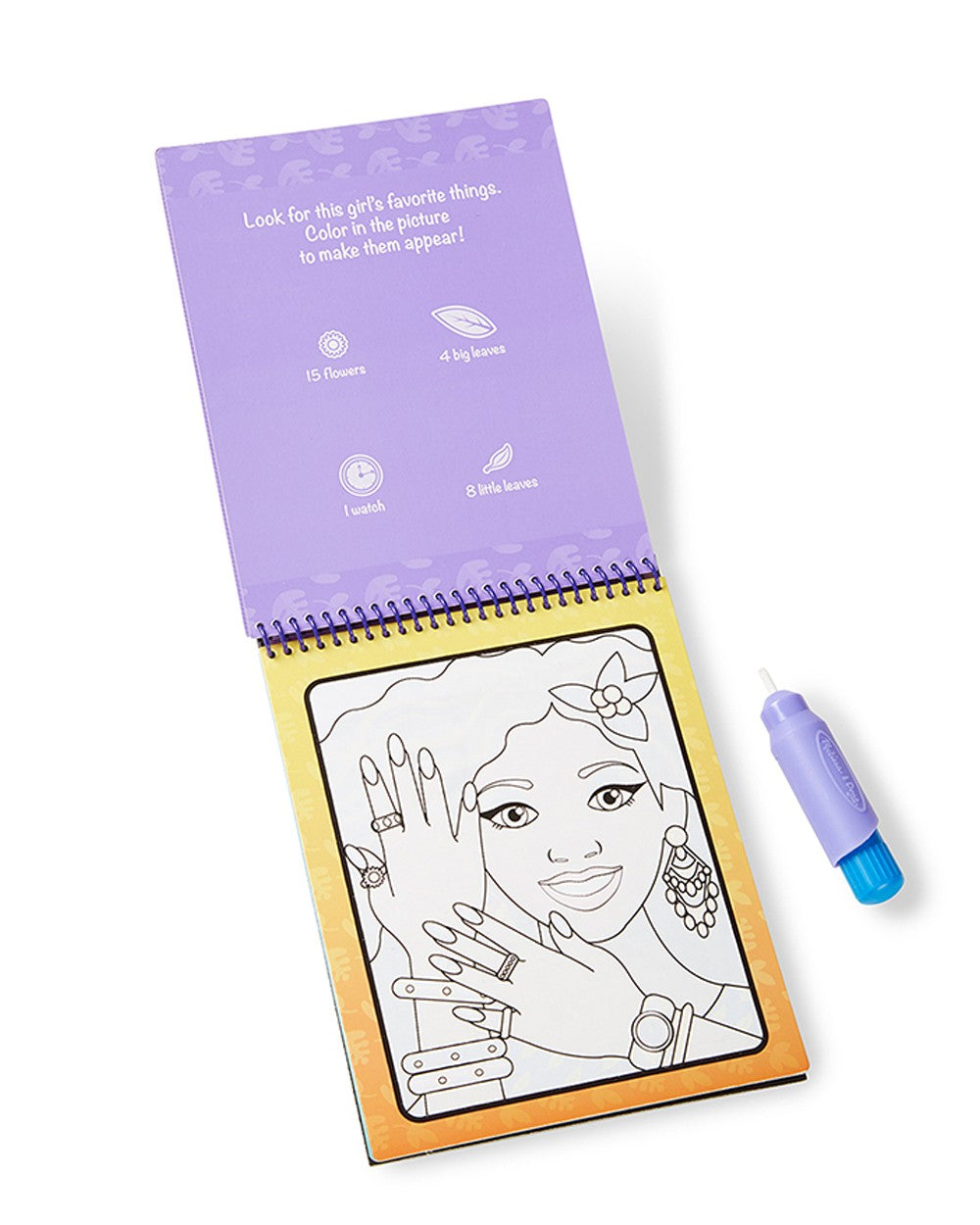 Melissa & Doug Water WOW – Makeup & Manicures Theme, Reusable Water Reveal Activity Pad for Kids With Refillable Water Pen, Ideal for Ages 3+, Fun & Creative