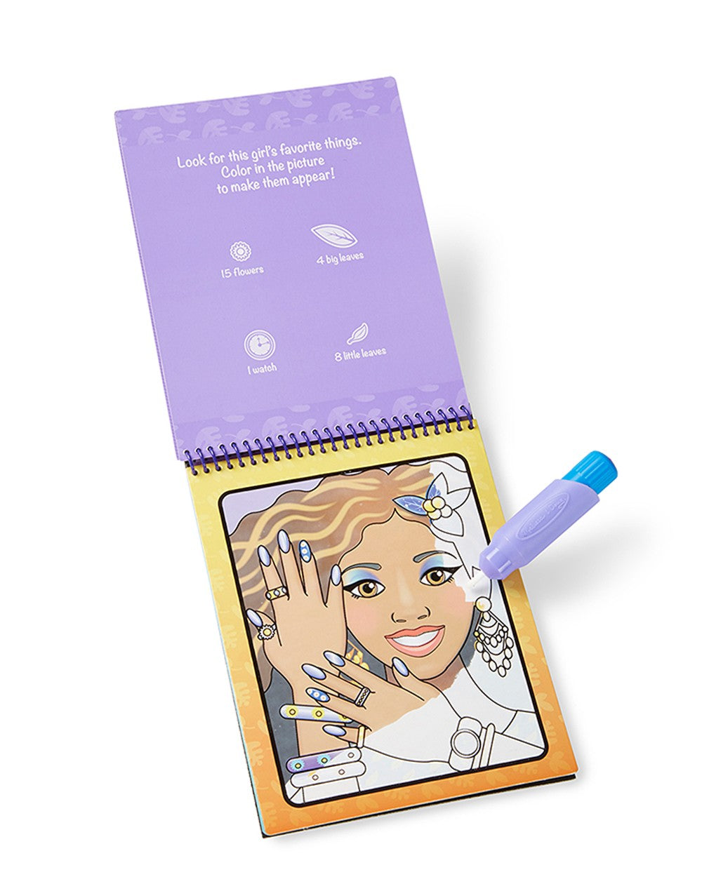 Melissa & Doug Water WOW – Makeup & Manicures Theme, Reusable Water Reveal Activity Pad for Kids With Refillable Water Pen, Ideal for Ages 3+, Fun & Creative