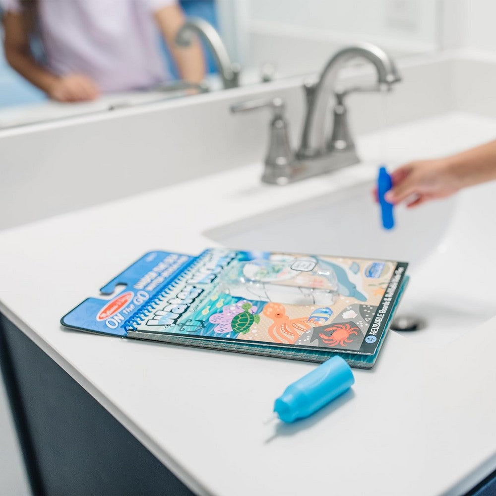 Melissa & Doug Water WOW – Under the Sea Theme, Reusable Water Reveal Activity Pad for Kids With Refillable Water Pen, Mess-Free, Ideal for Ages 3+, Educational Fun
