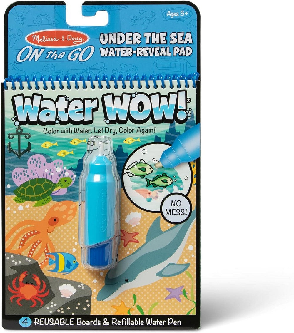Melissa & Doug Water WOW – Under the Sea Theme, Reusable Water Reveal Activity Pad for Kids With Refillable Water Pen, Mess-Free, Ideal for Ages 3+, Educational Fun