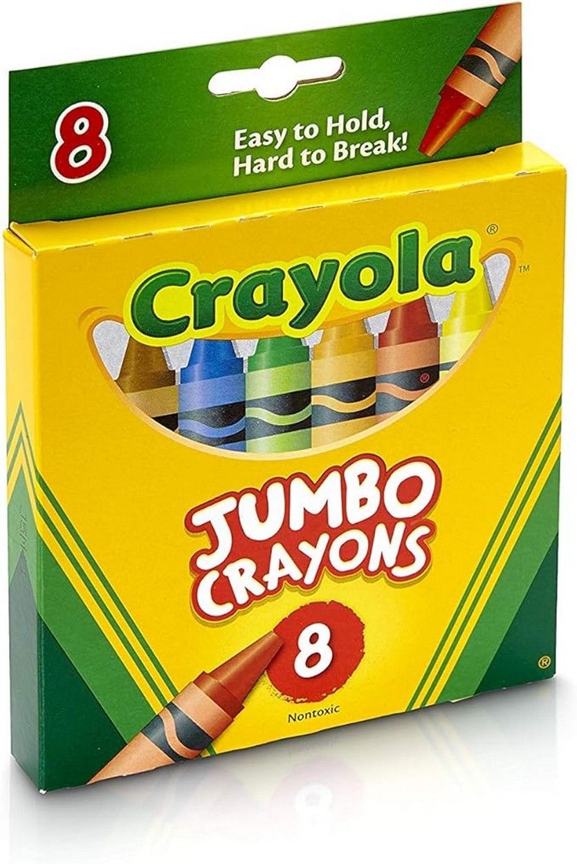 Crayola 8-Count Jumbo Crayons - Vibrant Colors, Ideal for Toddlers, Easy to Grip, Durable, Art Supplies, Classroom Essentials