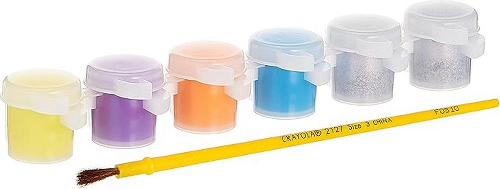 Crayola 6-Count Washable Kids' Paint Pots, Glitter Effects - Glitter Finish, Ideal for Art Projects, Creative Supplies,Kids Painting Supplies