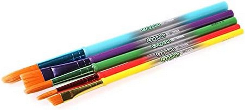 Crayola 5-Count Art and Craft Brush Set Ideal for Kids, Multi-Purpose Brushes, Smooth Application, Art Supplies, Painting, Crafting Tools