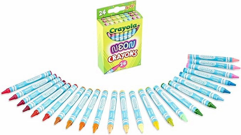 Crayola 24-Count Neon Crayons - Vibrant Colors, Bright Neon Shades, Art Projects, Creative Supplies, Classroom Essentials