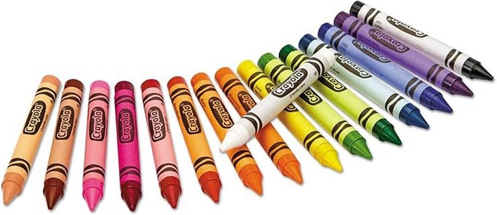 Crayola 16-Count Large Crayons - Lift Lid Box, Vibrant Colors, Easy to Grip, Ideal for Kids, Classroom Supplies, Mess-Free