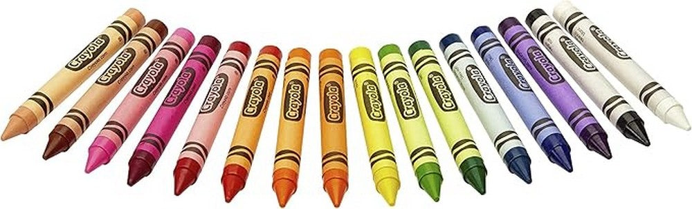 Crayola 16-Count Large Crayons - Lift Lid Box, Vibrant Colors, Easy to Grip, Ideal for Kids, Classroom Supplies, Mess-Free