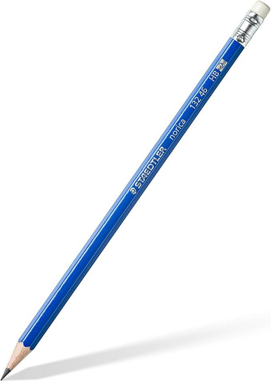 Staedtler Norica Pencil with Rubber Tip – Premium Quality, Erasable Graphite Pencils for Writing, Drawing, and School Use, Pack of 12