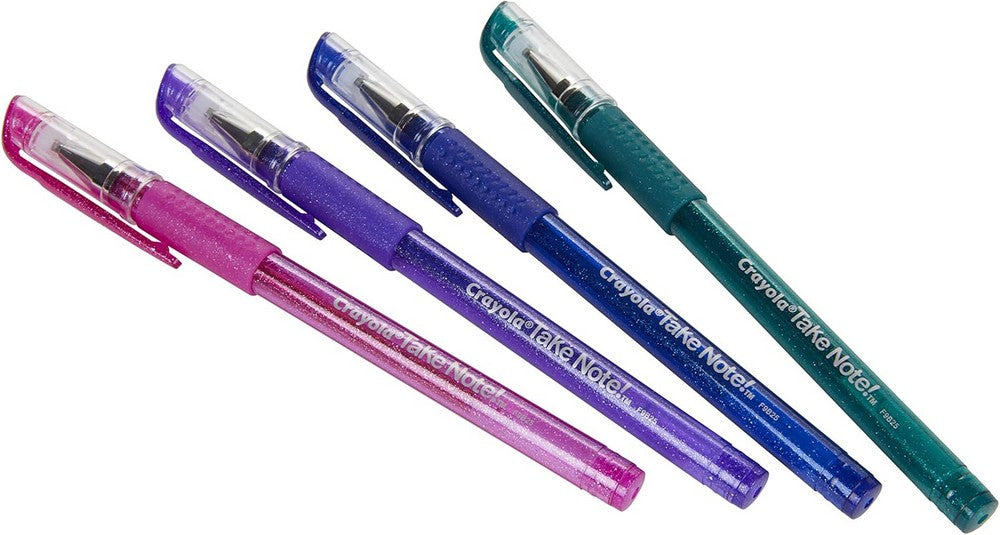 Crayola Iridescent Gel Pens, Glittery Ink for Creative Writing and Drawing, Color Change on Dark Paper, Ideal for Kids and Adult – Pack of 4
