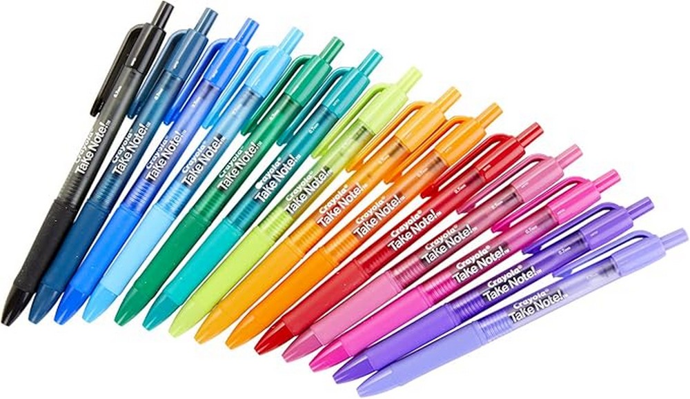 Crayola Take Note! Washable Gel Pens, Pack of 14 - Vibrant Colors, Smooth Writing, Ideal for School, Art Projects, Creative Supplies, Long-Lasting, Washable Ink