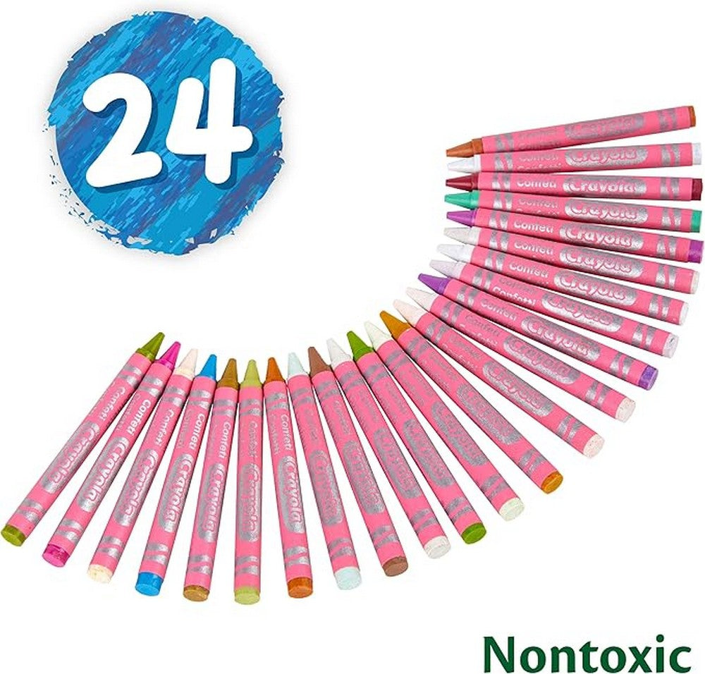 Crayola Confetti Crayons - Vibrant Colors, Non-Toxic, Easy to Use, Ideal for Kids, Art SuppliesCreative Projects, Gift Set, Fun Crafting, Pack of 24