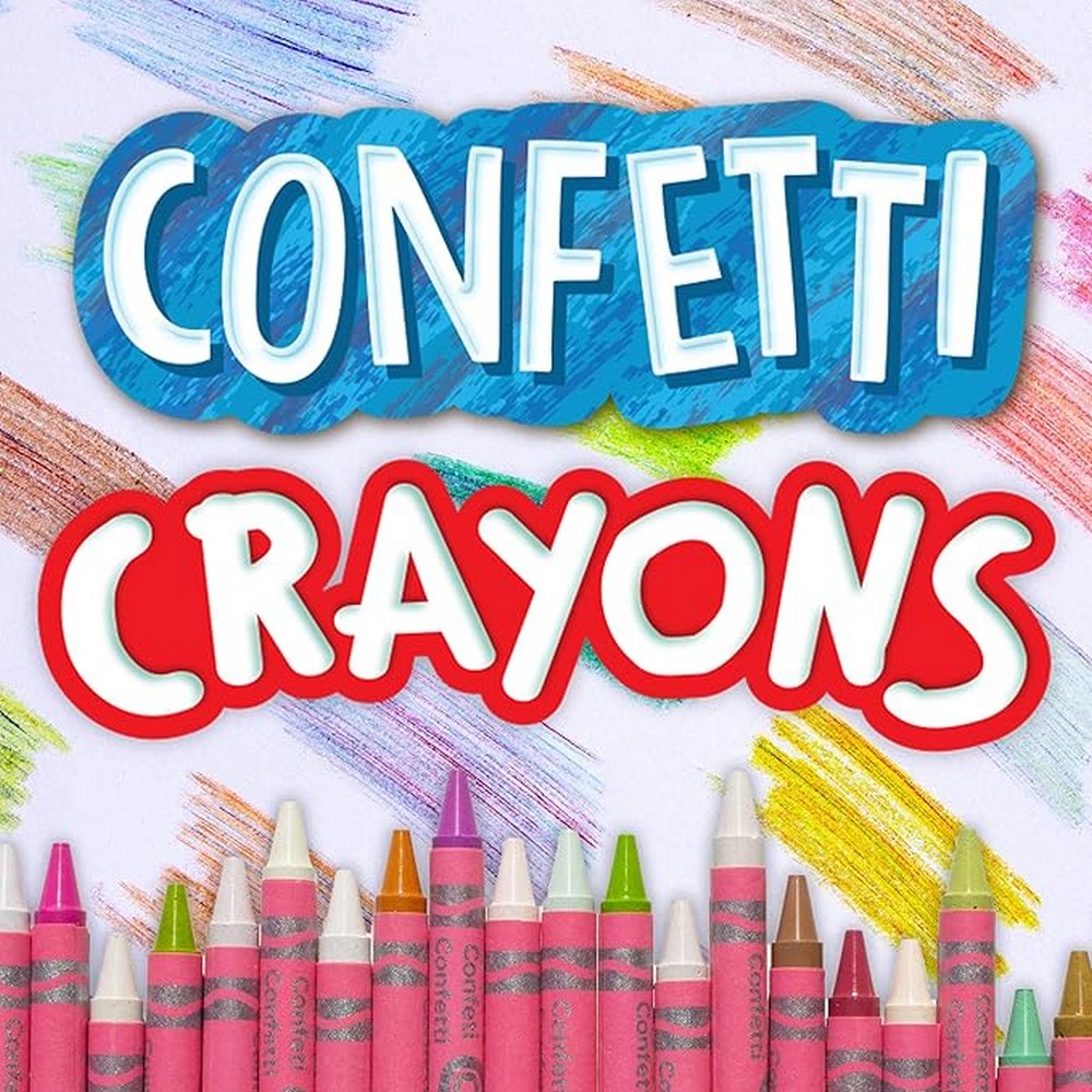 Crayola Confetti Crayons - Vibrant Colors, Non-Toxic, Easy to Use, Ideal for Kids, Art SuppliesCreative Projects, Gift Set, Fun Crafting, Pack of 24