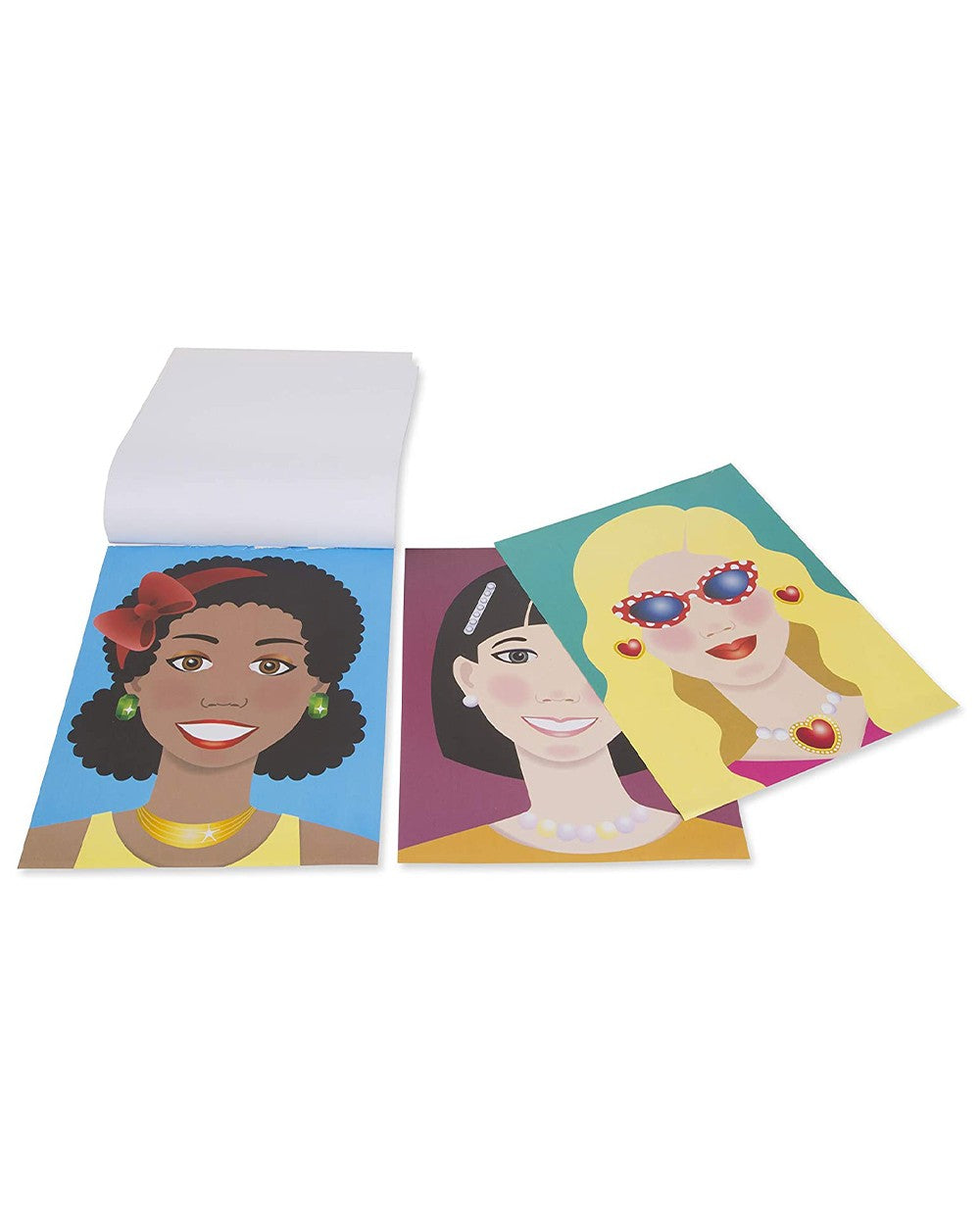 Melissa & Doug Make a Face Fashion Faces Sticker Pad – Creative Sticker Play for Kids, Design Your Own Fashionable Faces, Ideal for Ages 3+, Educational and Fun Activity
