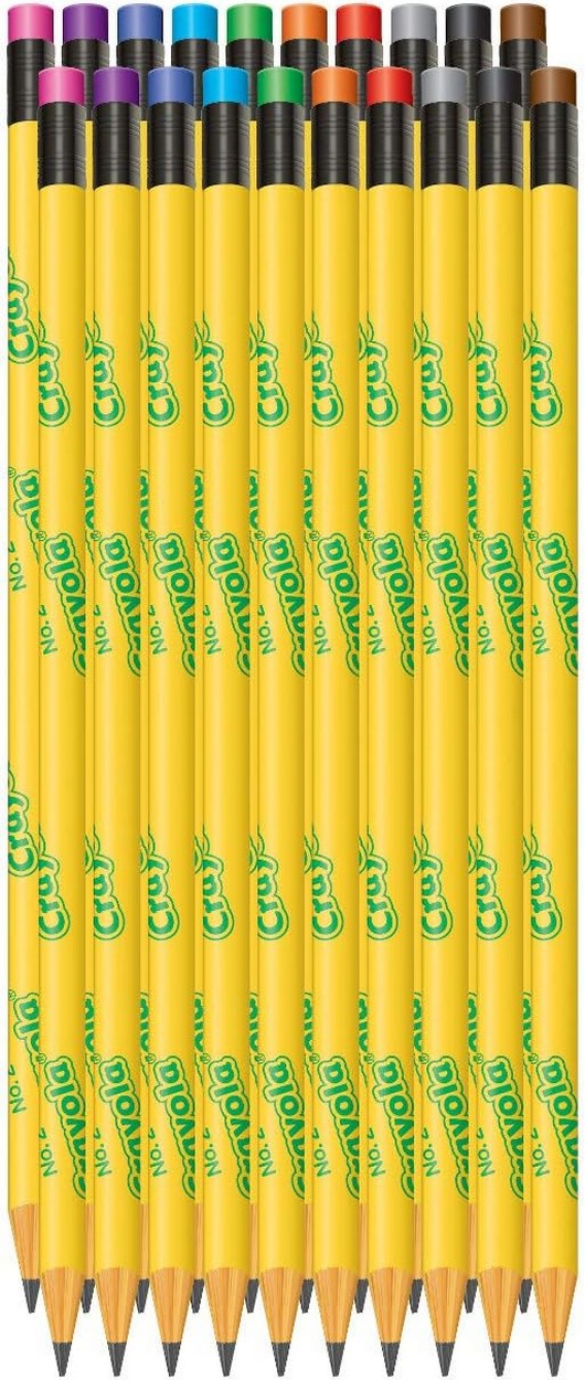 Crayola 20 Count No.2 Pencils, Latex Free Colored Erasing, Smooth Writing Graphite, Pre sharpened