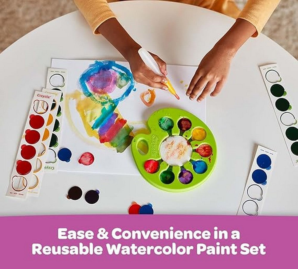 Crayola Pop & Paint Washable Watercolor Palette - Vibrant Colors, Kids Art Supplies, Washable Paint, Creative Projects, Compact Design, Gift Set, Fun for Children