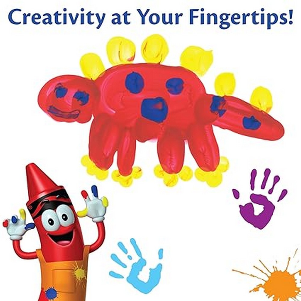 Crayola 8oz Washable Fingerpaint, Bold Colors, Ideal for Kids, Art Projects, Creative Supplies, Safe for Children - Pack of 3