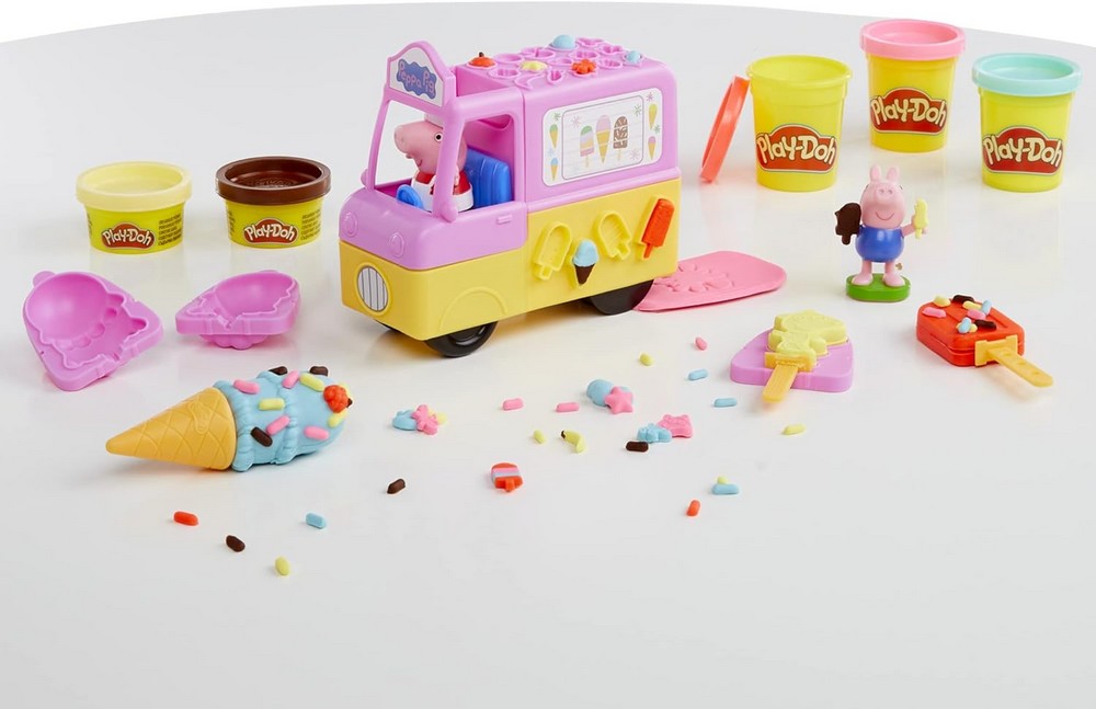 Play-Doh Peppa Pig Ice Cream Truck Playset - Kids Creative Toy, Peppa Pig Figures, Fun Ice Cream Making, Non-Toxic Modeling Clay, Sensory Play, Kids Activity, Gift for Children, Pretend Play