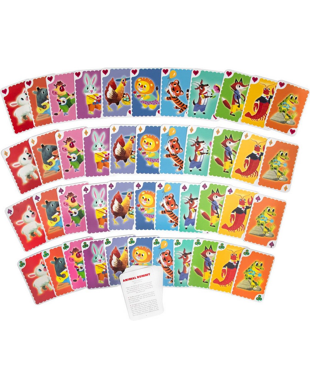 eeBoo Animal Rummy Playing Cards – Fun Card Game for Kids & Adults, Educational, Family Game, Animal-Themed Deck