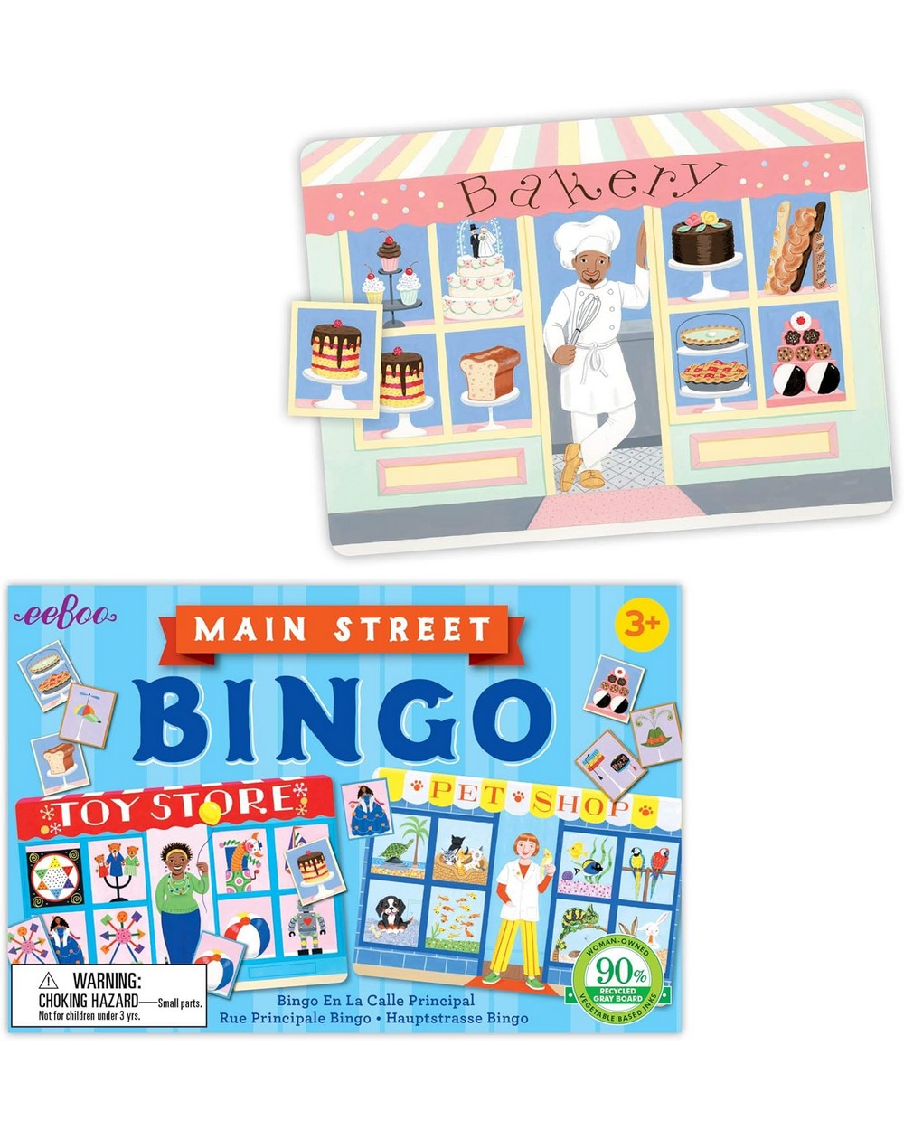 eeBoo Main Street Bingo – Fun Family Game, Educational for Kids, Colorful & Interactive Bingo with Community-Themed Images