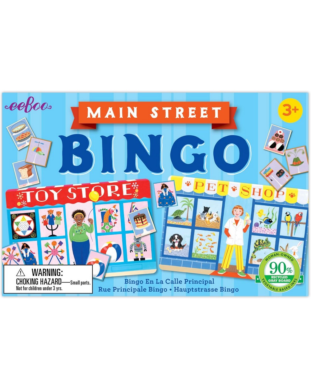 eeBoo Main Street Bingo – Fun Family Game, Educational for Kids, Colorful & Interactive Bingo with Community-Themed Images