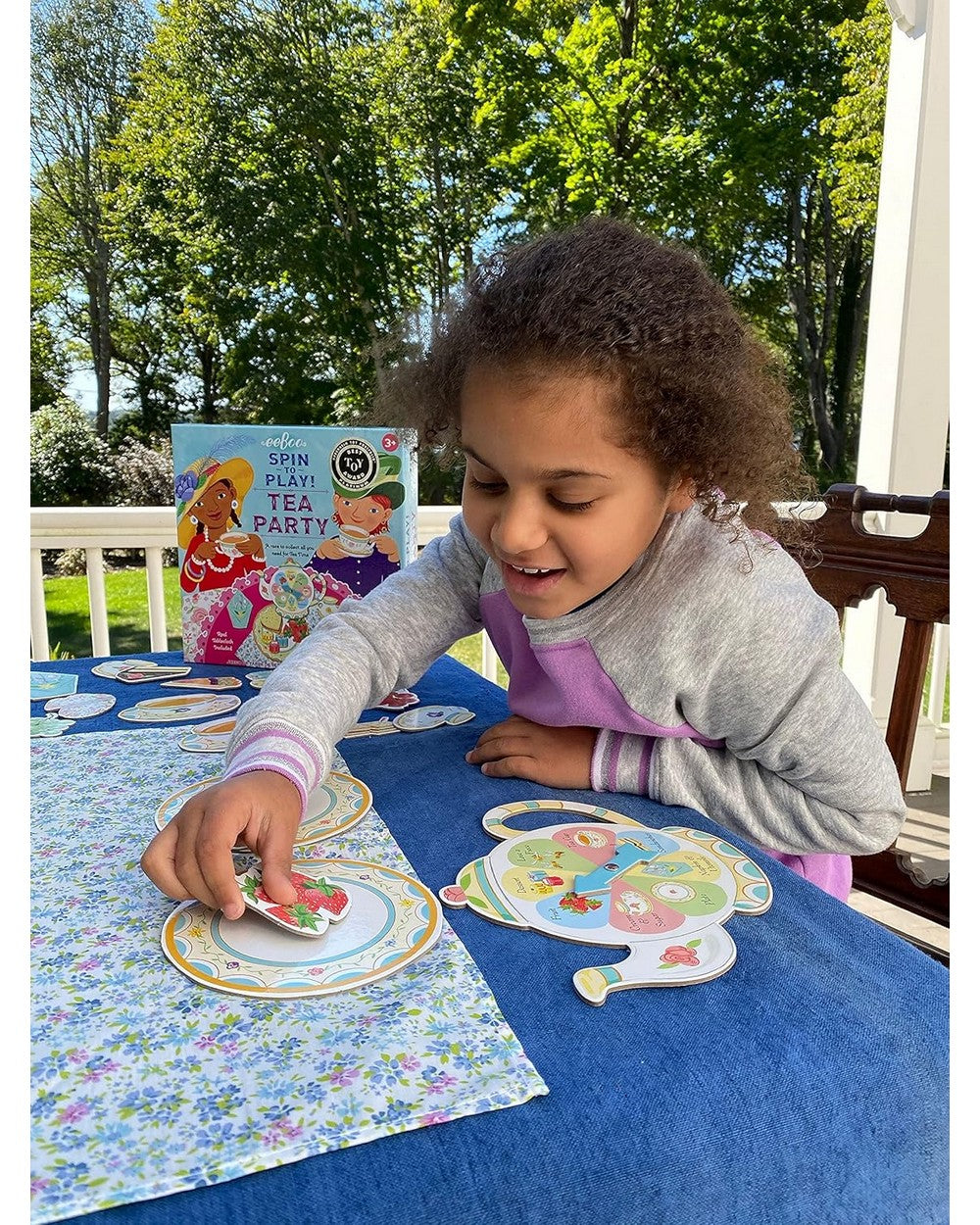 eeBoo Tea Party Spinner Game – Fun Family Game, Kids' Educational Game, Tea Party-Themed, Interactive Play for 2-4 Players