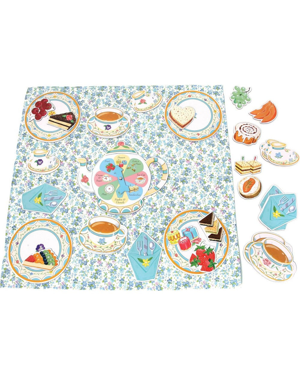 eeBoo Tea Party Spinner Game – Fun Family Game, Kids' Educational Game, Tea Party-Themed, Interactive Play for 2-4 Players
