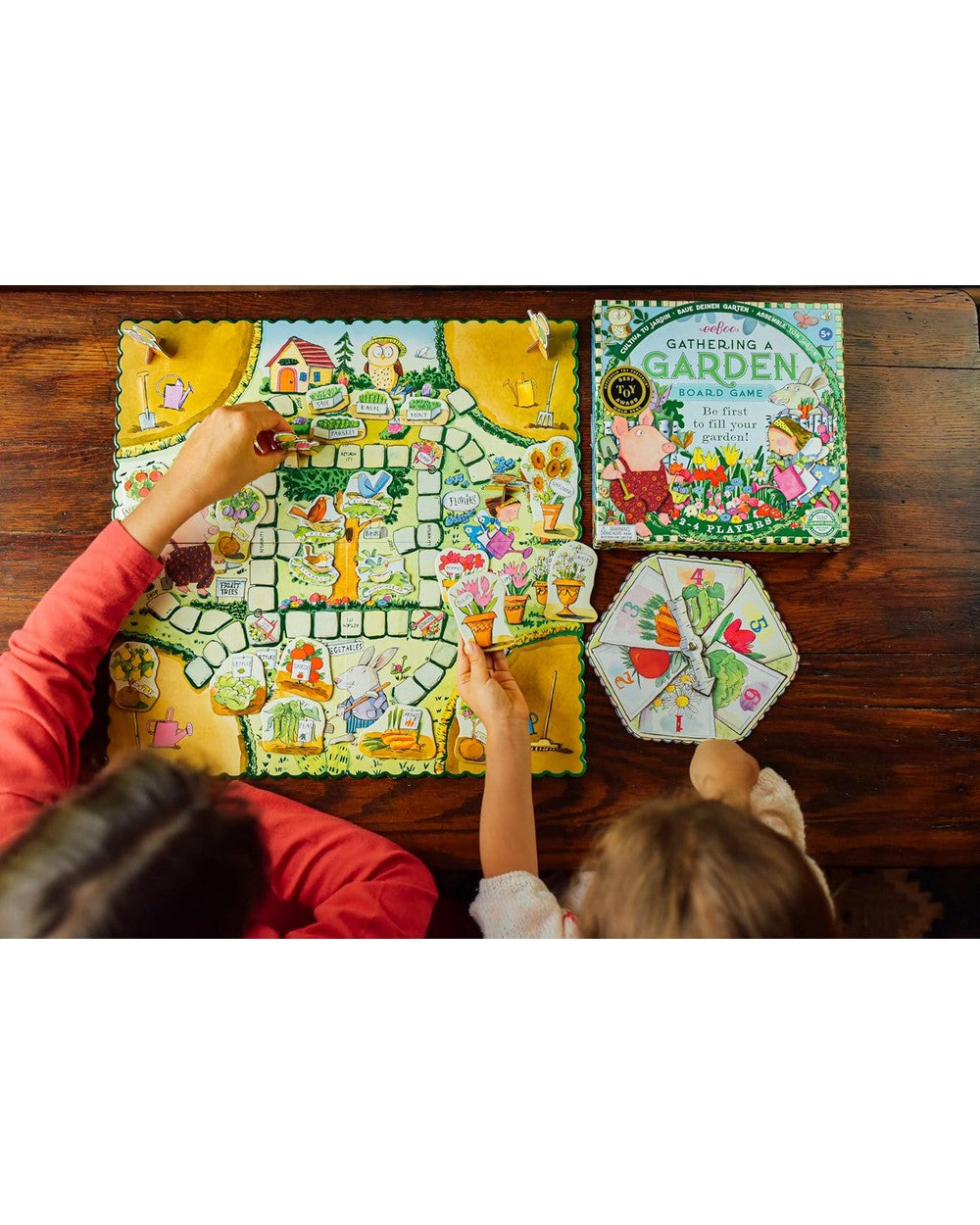 eeBoo Gathering a Garden Foil Board Game – Fun Family Game, Educational for Kids, Nature-Themed, Interactive Play for 2-4 Players