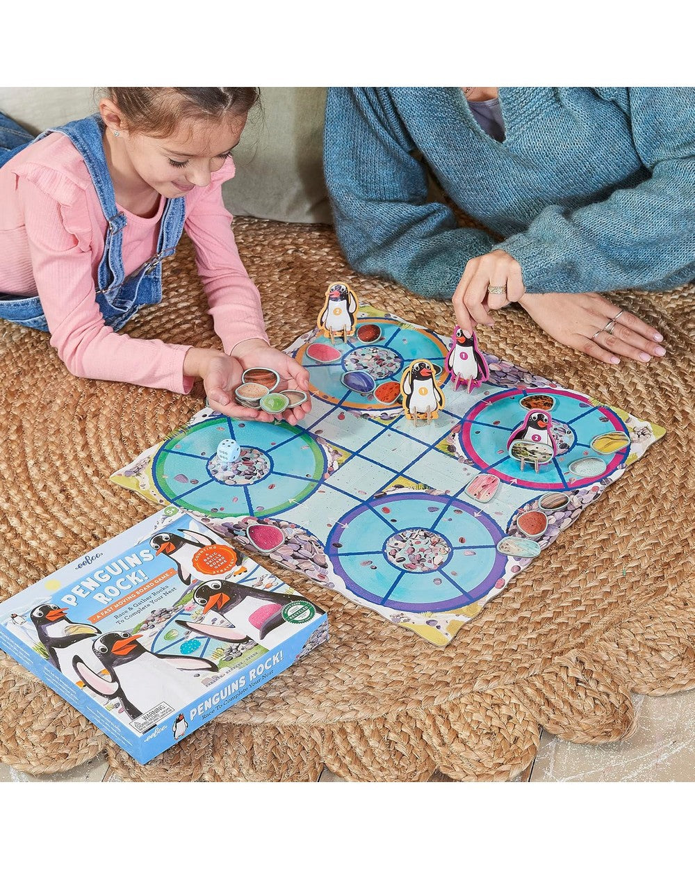eeBoo Penguins Rock! Board Game – Fun Family Game, Educational for Kids, Penguin-Themed, Interactive Play for 2-4 Players