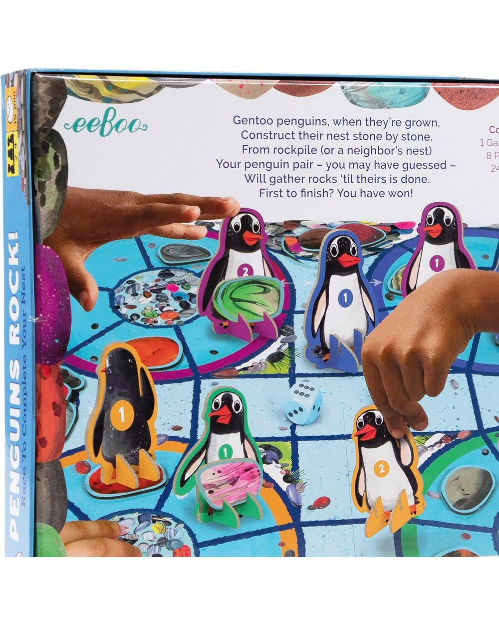 eeBoo Penguins Rock! Board Game – Fun Family Game, Educational for Kids, Penguin-Themed, Interactive Play for 2-4 Players