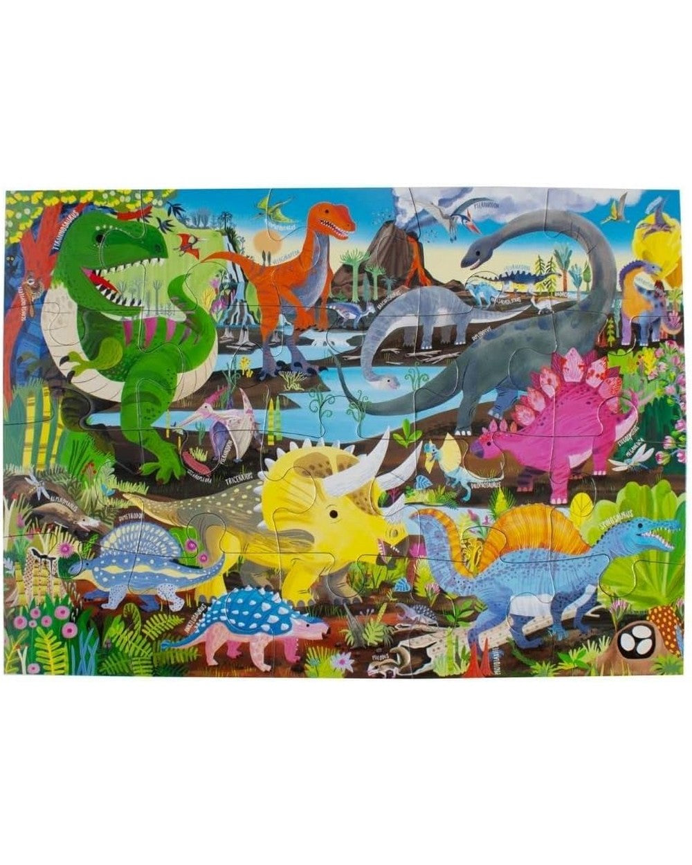 eeBoo Dinosaur Land 20-Piece Puzzle – Fun Educational Puzzle for Kids, Dinosaur-Themed, Colorful and Engaging Designs