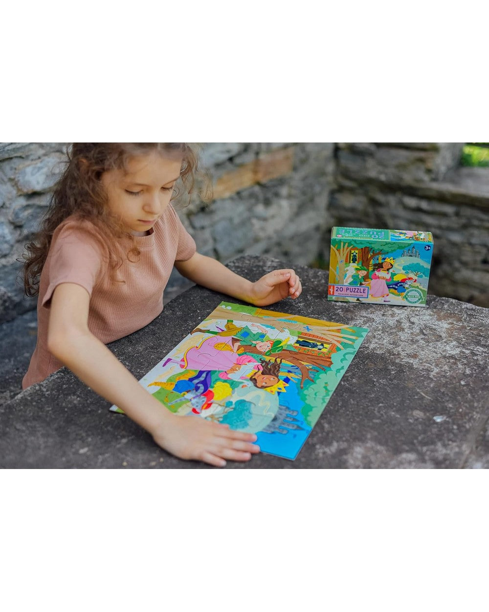 eeBoo Princess Adventure 20-Piece Big Puzzle – Fun and Educational Puzzle for Kids, Colorful Princess-Themed Designs